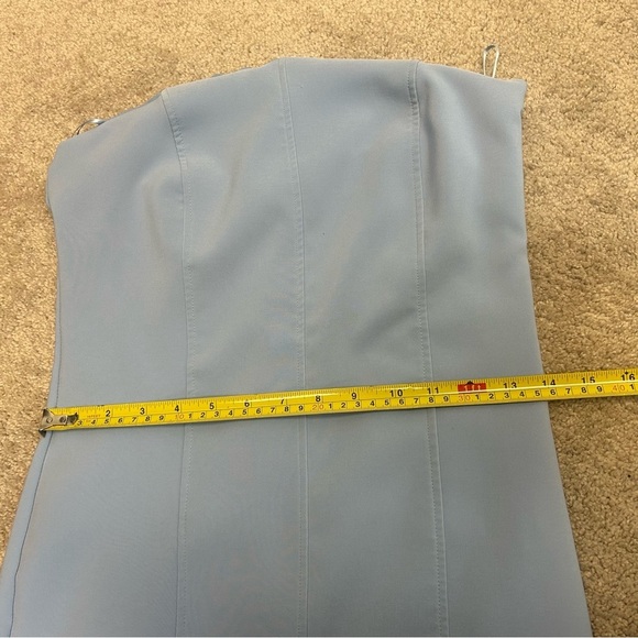 Zara light pastel blue strapless bodycon midi tube dress Sz M NWT bloggers fave - Picture 14 of 17